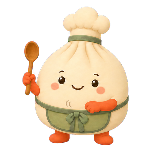 Pinch mascot holding a spoon